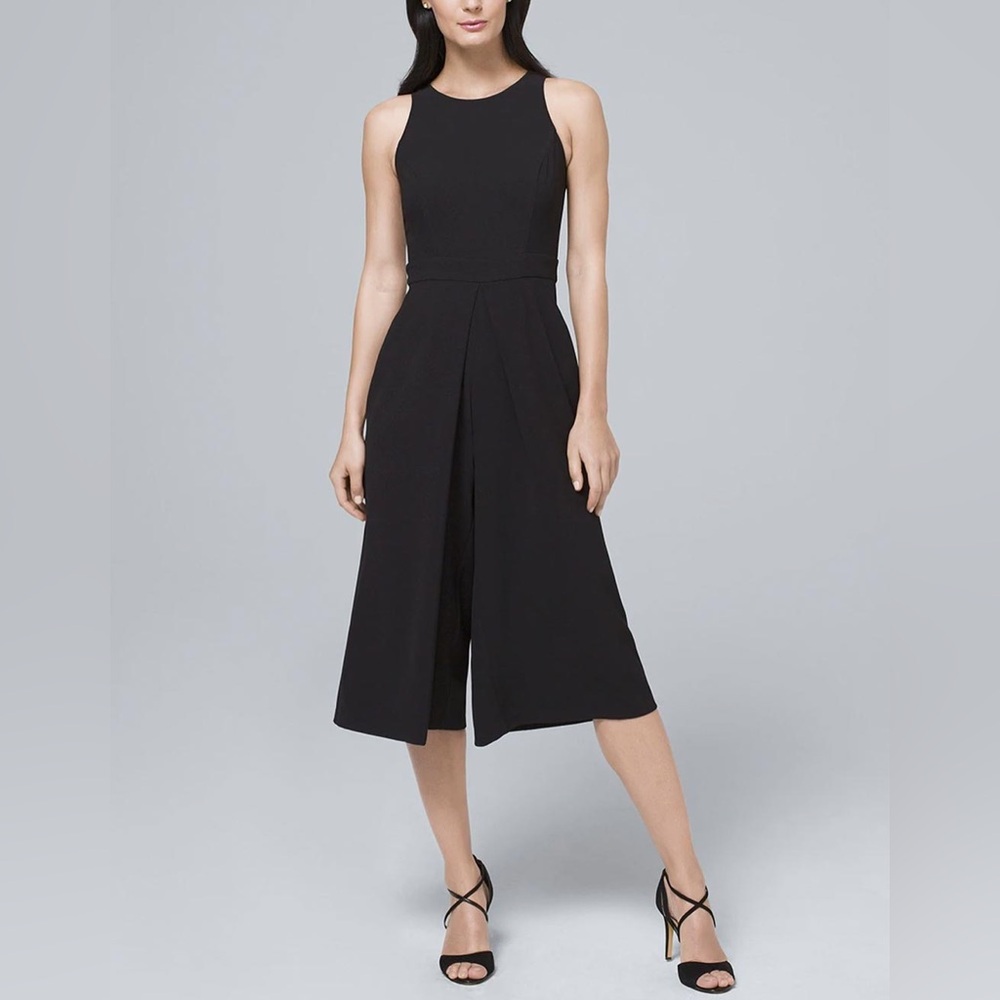 🆕 White House Black Market Culotte Jumpsuit Women’s size 2 Black Sleeveless NWT